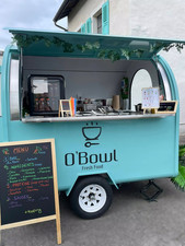 Blue mobile food trucks offer